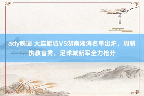 ady映画 大连鲲城VS湖南湘涛名单出炉，周麟执教首秀，足球城新军全力抢分