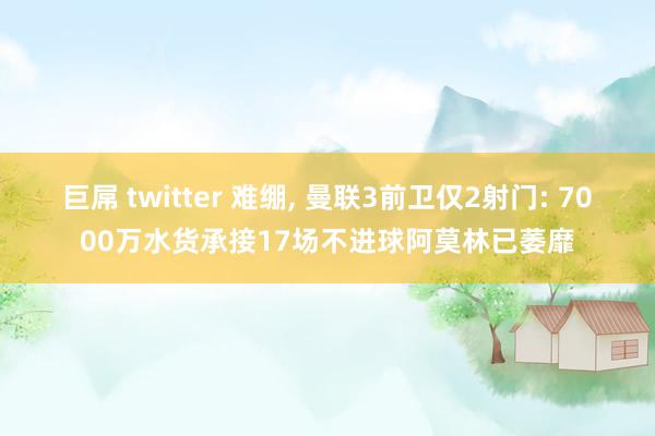 巨屌 twitter 难绷， 曼联3前卫仅2射门: 7000万水货承接17场不进球阿莫林已萎靡