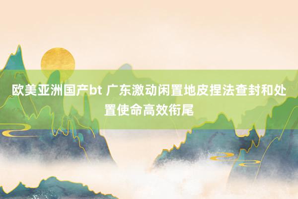 欧美亚洲国产bt 广东激动闲置地皮捏法查封和处置使命高效衔尾