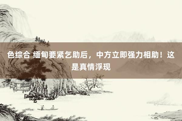 色综合 缅甸要紧乞助后，中方立即强力相助！这是真情浮现