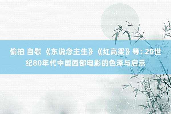 偷拍 自慰 《东说念主生》《红高粱》等: 20世纪80年代中国西部电影的色泽与启示